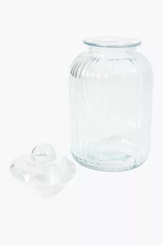 Ribbed Glass Cookie Jar, 4,8 L