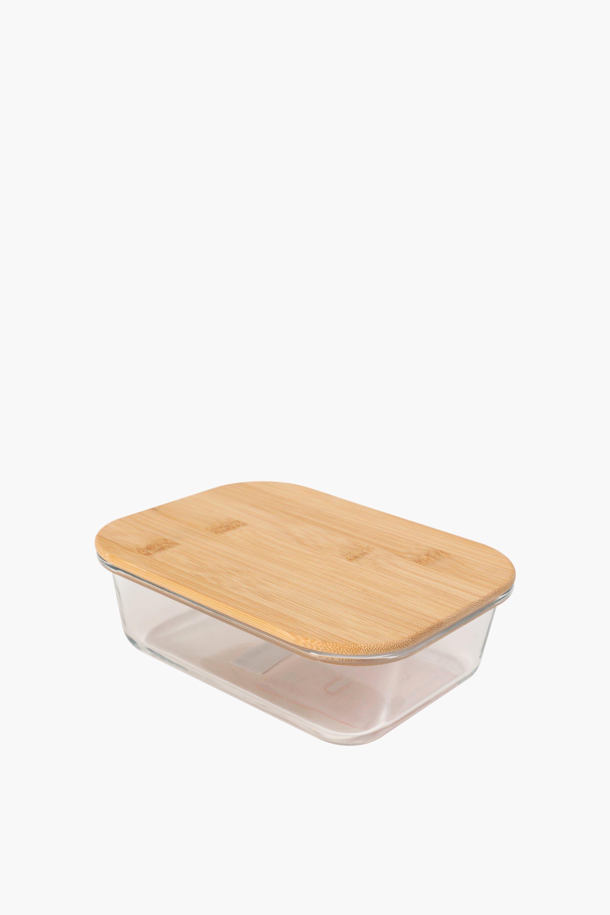 Lunch Box Glass & Bamboo with Cutlery (S)