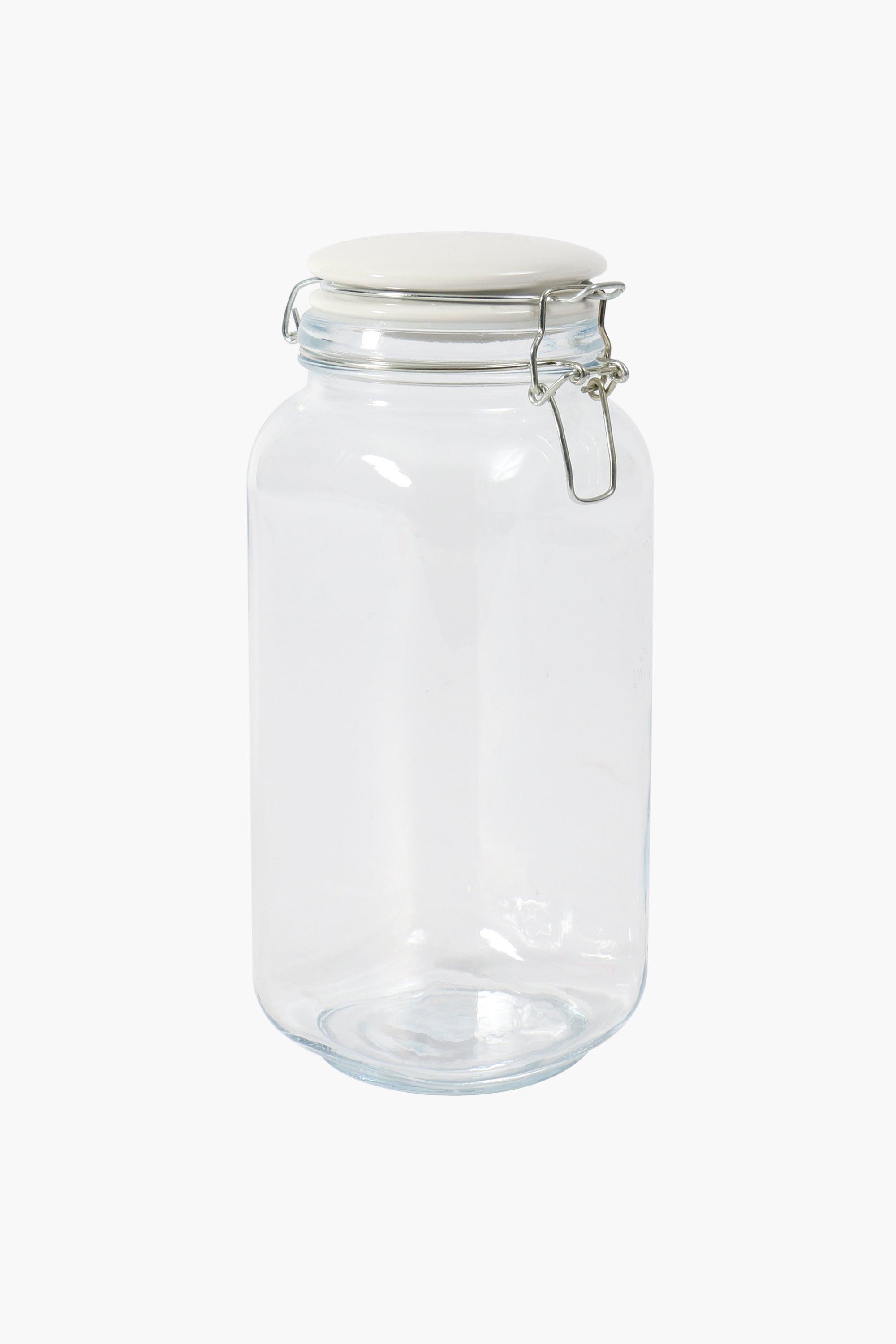 Glass Clamp Jar Large