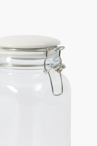 Glass Clamp Jar Large
