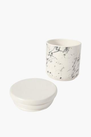 Stoneware Marble Canister, Medium