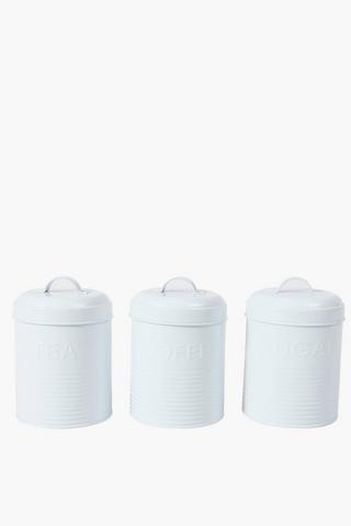 3 Farm House Galvanised Canisters