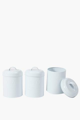 3 Farm House Galvanised Canisters