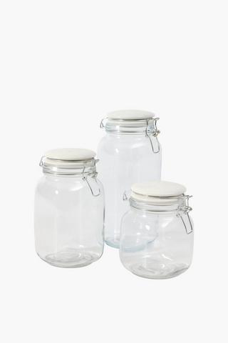 Glass Clamp Jar Small