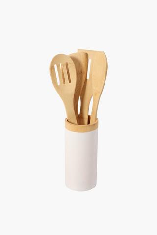 5 Piece Bamboo Utensil Set
