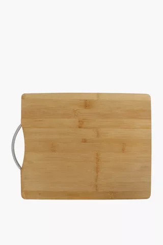 Bamboo Chopping Board With Metal Handle