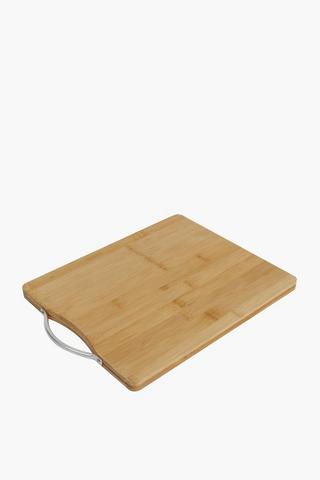 Bamboo Chopping Board With Metal Handle