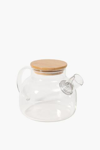 Glass Tea Pot With Wood Lid