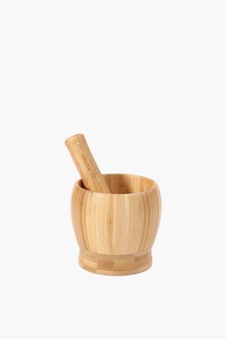 Bamboo Pestle And Mortar