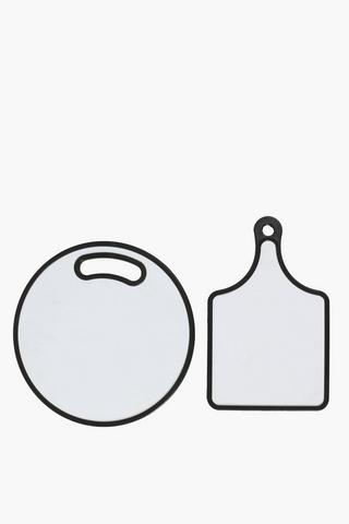 2 Pack Plastic Chopping Board Set