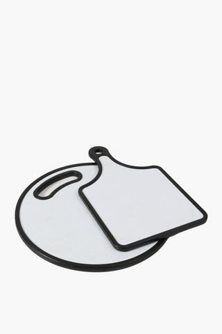2 Pack Plastic Chopping Board Set
