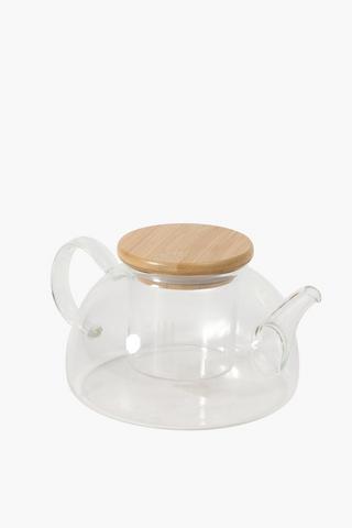 Glass Tea Pot With Bamboo Lid