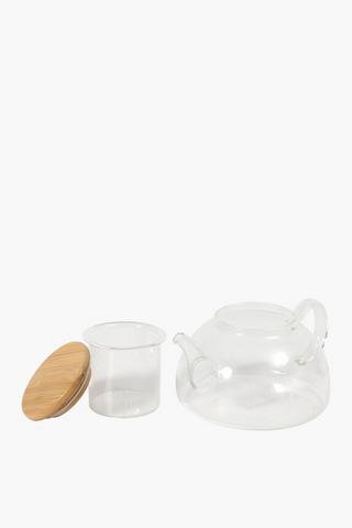 Glass Tea Pot With Bamboo Lid