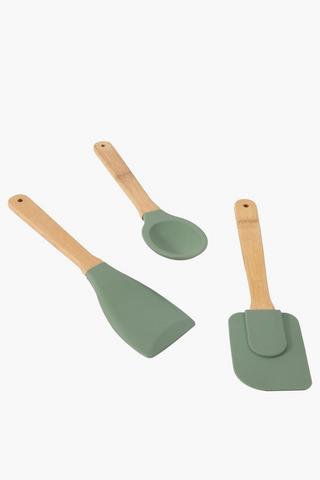 Silicone And Wood Spatula Set