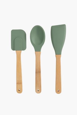 Silicone And Wood Spatula Set