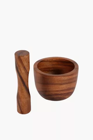 Wooden Pestle And Mortar
