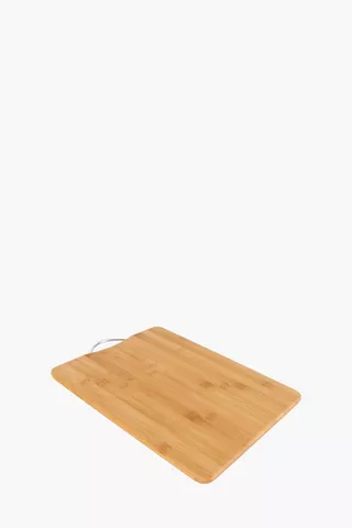 Bamboo Metal Handle Chopping Board, 38cm
