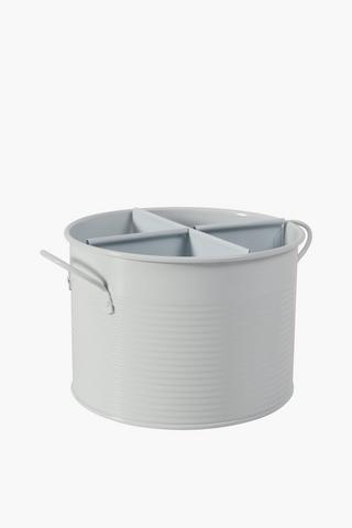 Galvanised Metal Cutlery Caddy