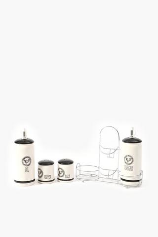 Ceramic Rooster Condiment Set