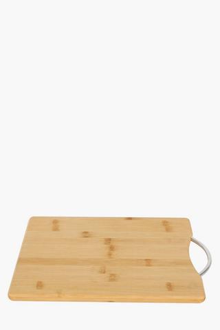 Bamboo Chopping Board With Metal Handle