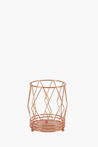 Copper Diamond Utensil Holder