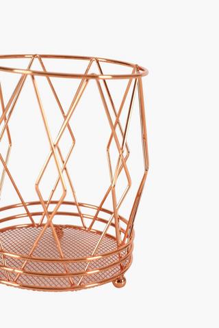 Copper Diamond Utensil Holder