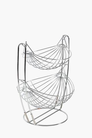Essentials Chrome 2 Tier Fruit Bowl