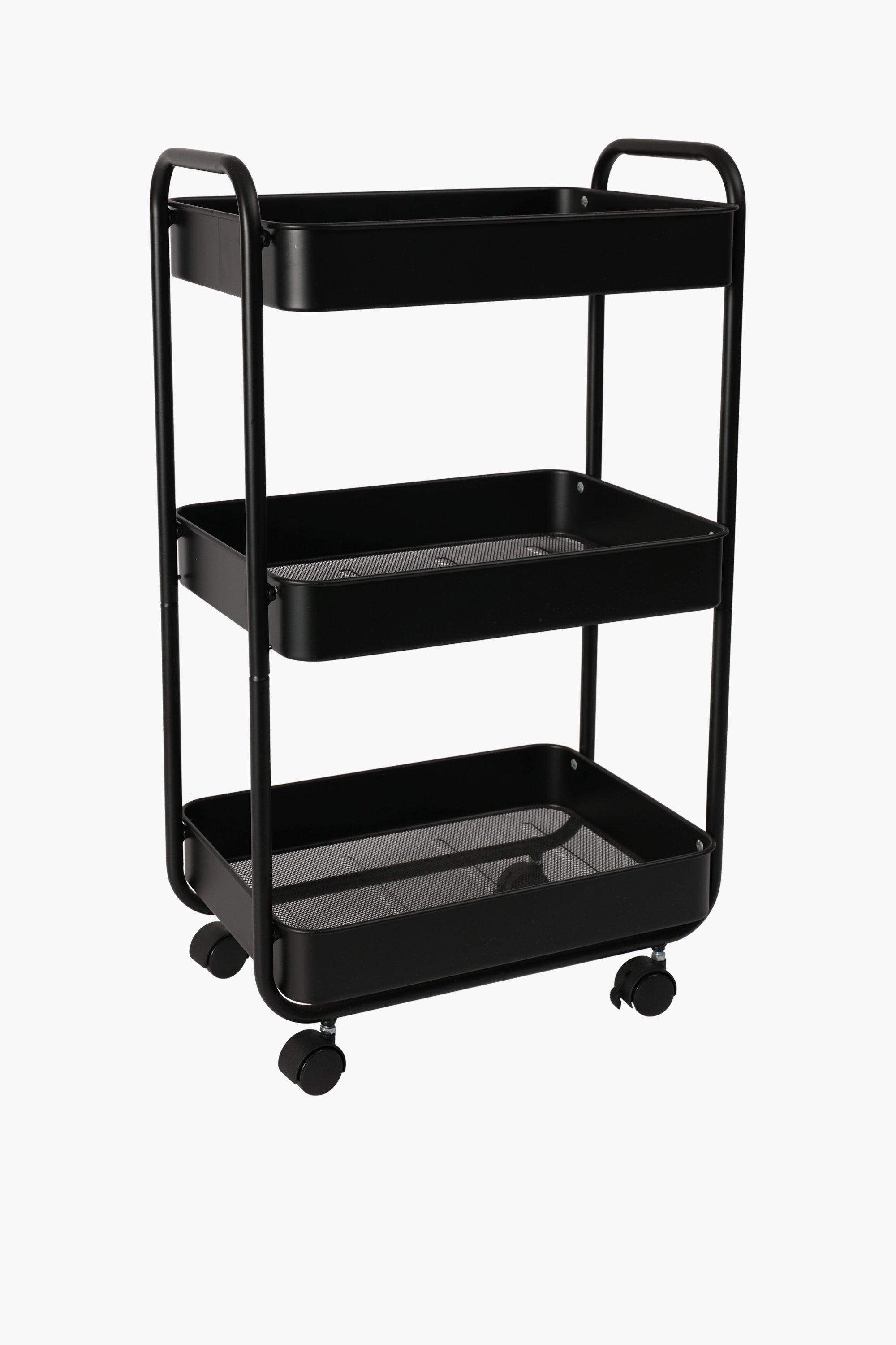 Powder Coated 3 Tier Vegetable Trolley Rack