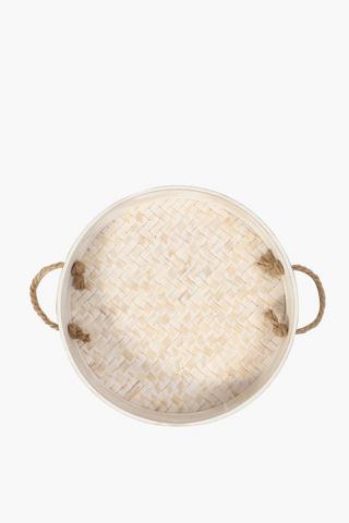 Basket Weave Round Serving Tray
