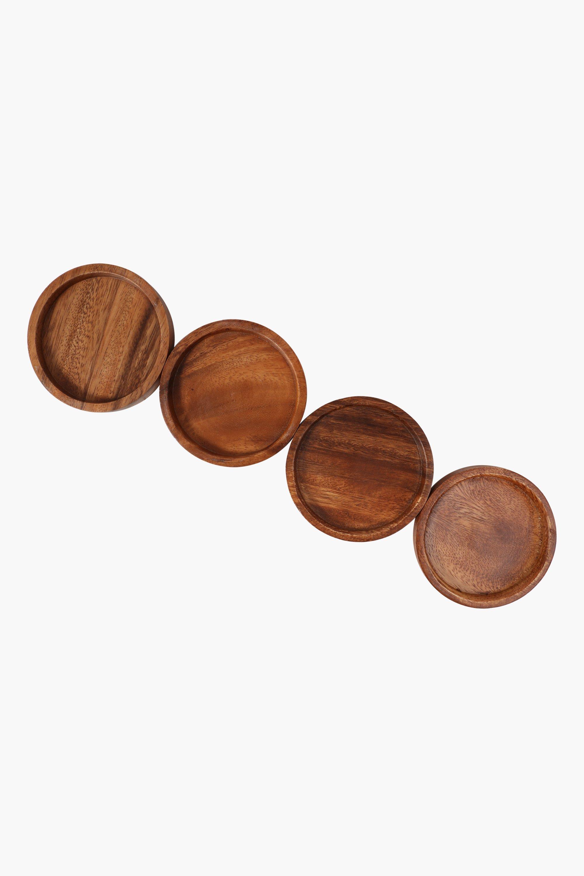 4 Pack Java Wooden Coasters