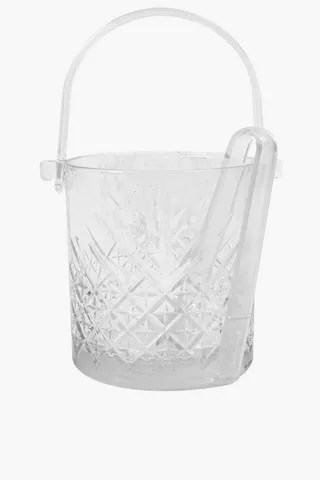 Diamond Glass Cut Ice Bucket