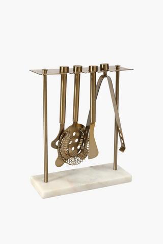 Marble And Metal Bar Tool Set