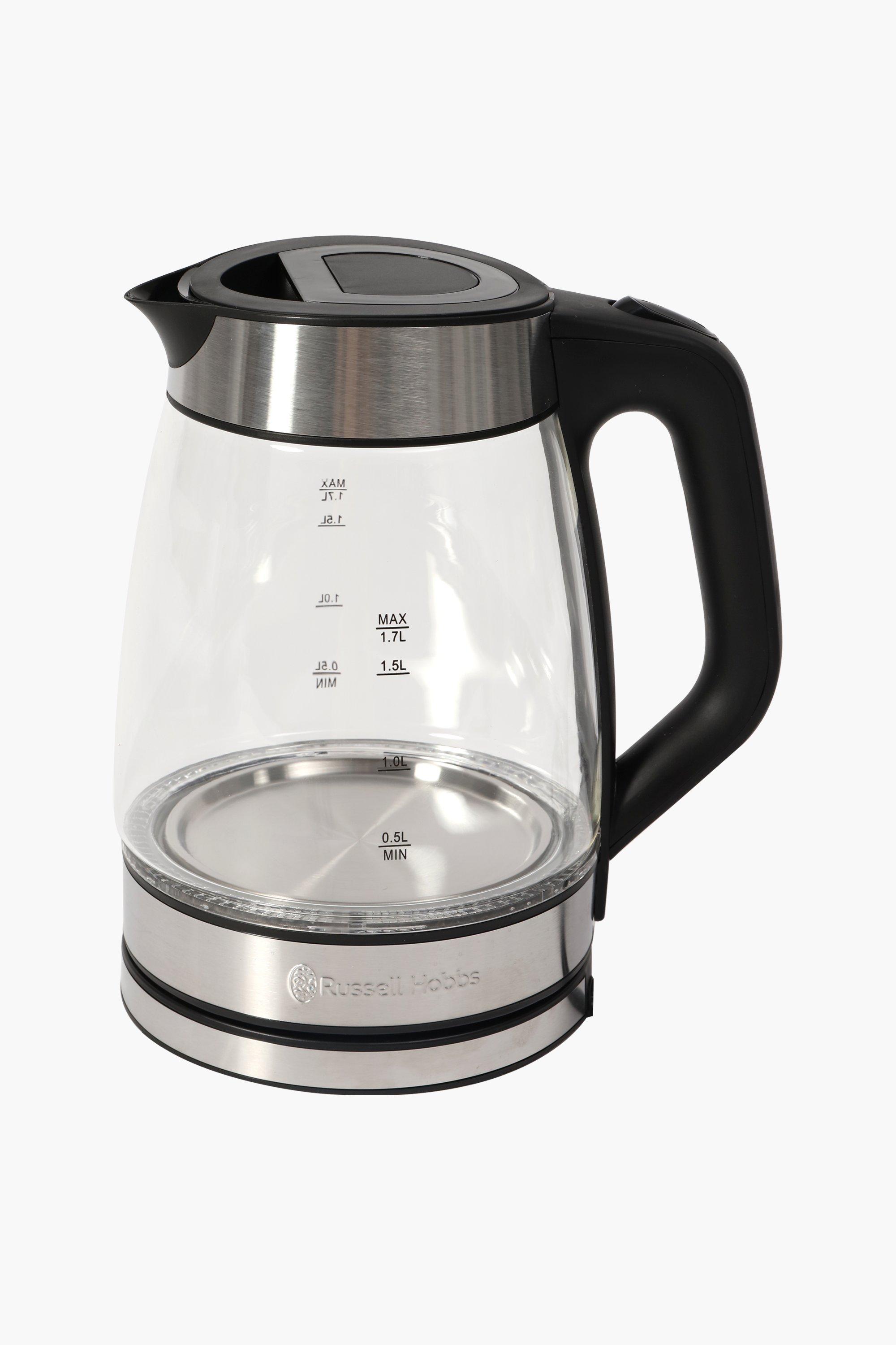 Russell Hobbs Glass 1.7L Electric Kettle, Black & Stainless Steel