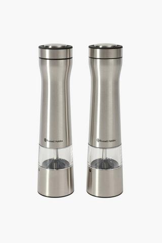 Russell Hobbs Electric Salt & Pepper Mill Stainless Steel Set of 2 Grinder