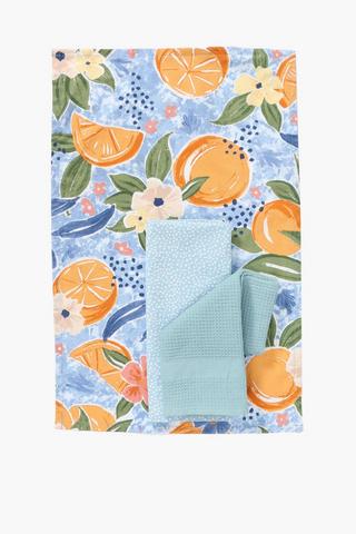 3 Pack Printed Olive Tea Towels