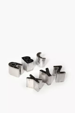 6 Piece Stainless Steel Alphabet Cutters