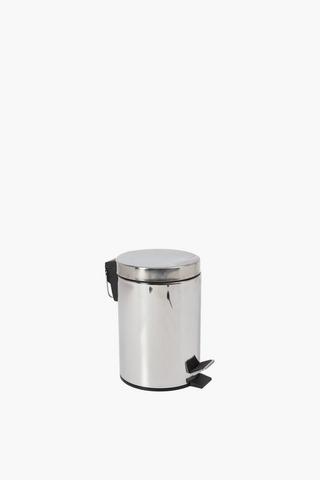 Stainless Steel Round Step Dustbin, 3l