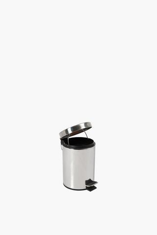 Stainless Steel Round Step Dustbin, 3l