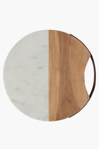 Marble And Wood Chopping Board