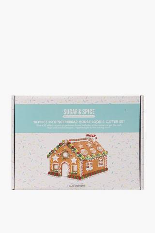 10 Piece Ginger Bread House Cookie Cutter Set