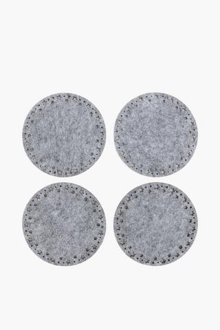 4 Pack Festive Felt Coasters
