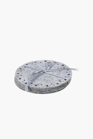4 Pack Festive Felt Coasters