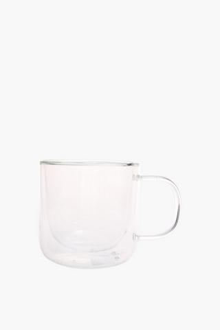 Double Wall Glass Mug, Short