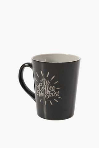 Stoneware Script Coffee Mug