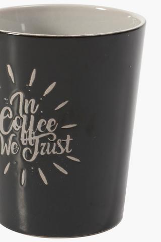 Stoneware Script Coffee Mug