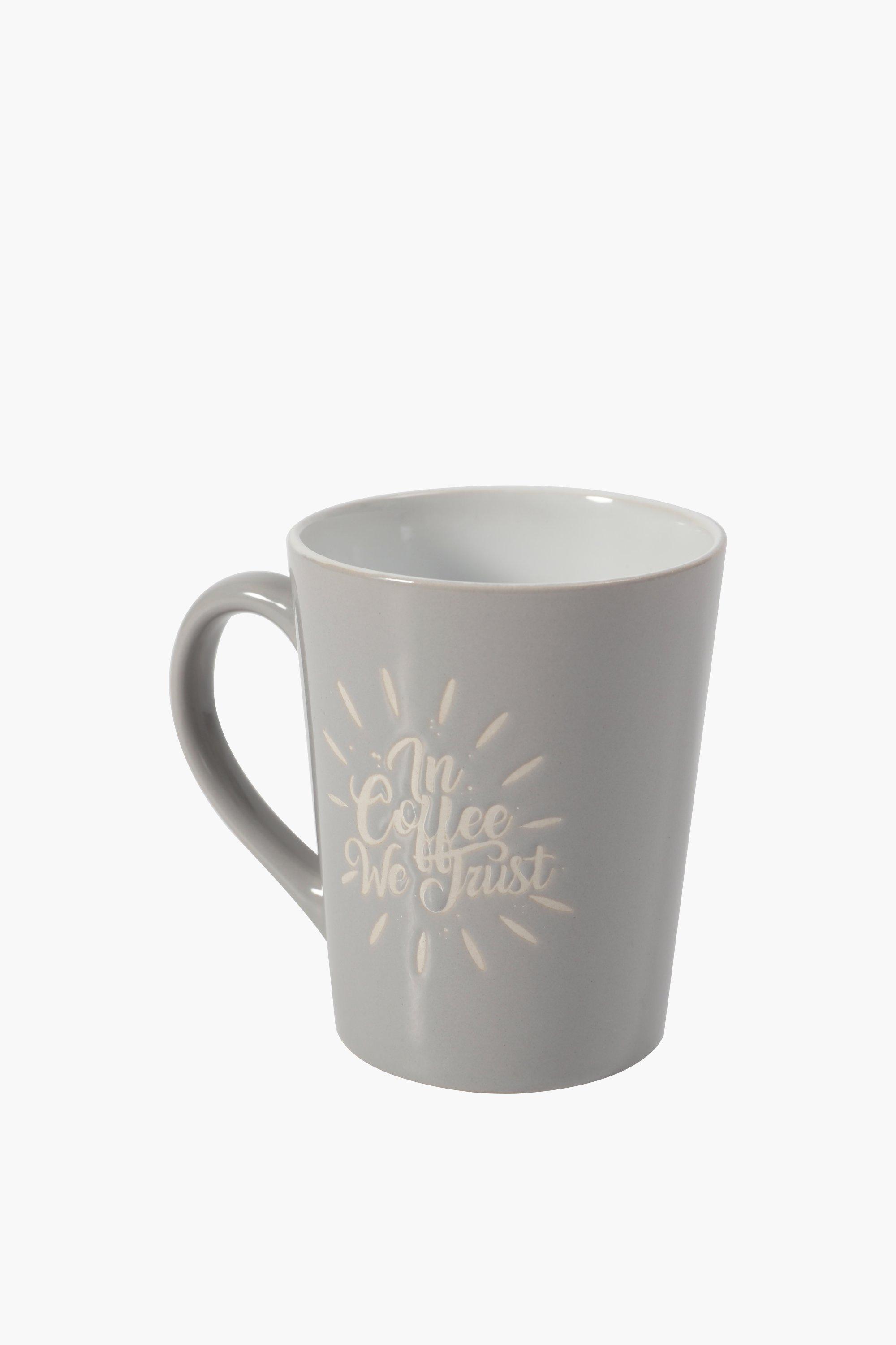 Stoneware Script Coffee Mug