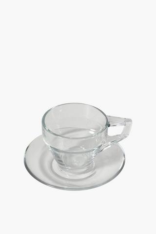 Glass Cup And Saucer Set