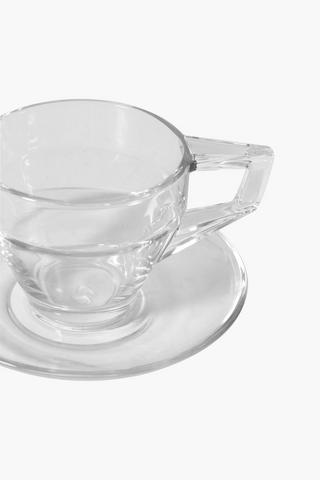 Glass Cup And Saucer Set