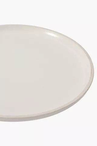 Two Tone Rim Stoneware Dinner Plate