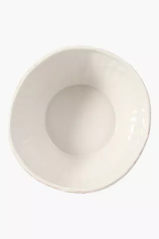 Two Tone Rim Stoneware Bowl